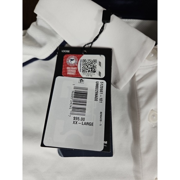 NWT Under Armour Mens 2XL Loose Polo White With Navy Academy Logo - Picture 3 of 12